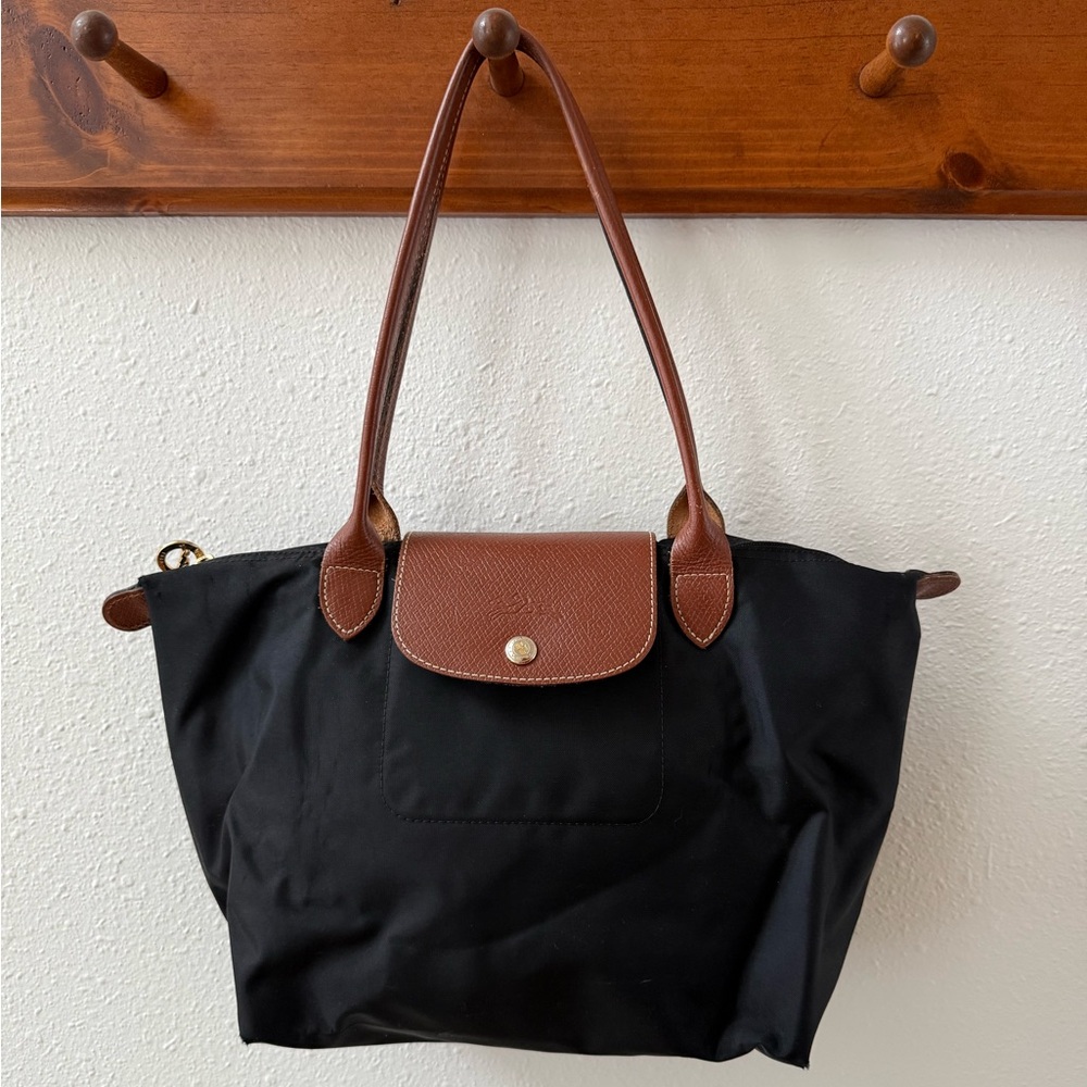 Longchamp Black and Brown Tote Bag